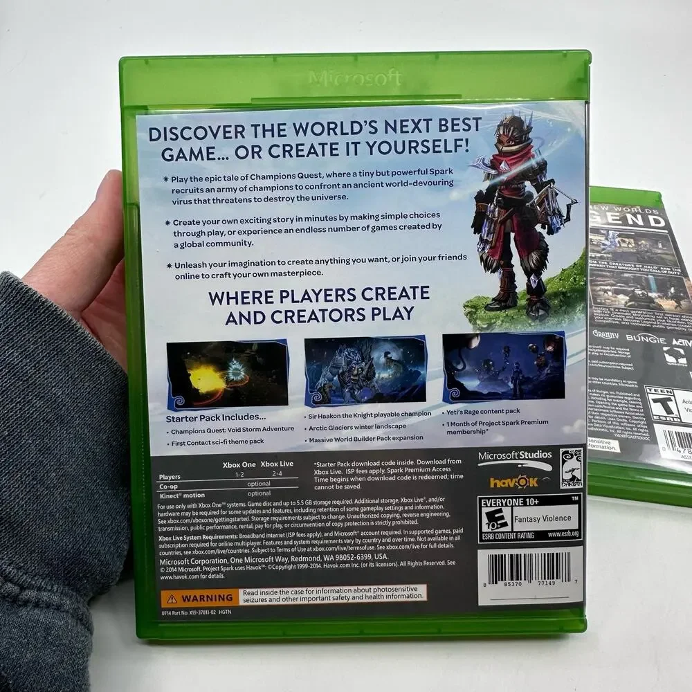 Xbox One Set of 2 - Project Spark & Destiny Digital Sci-Fi Animated Video Games